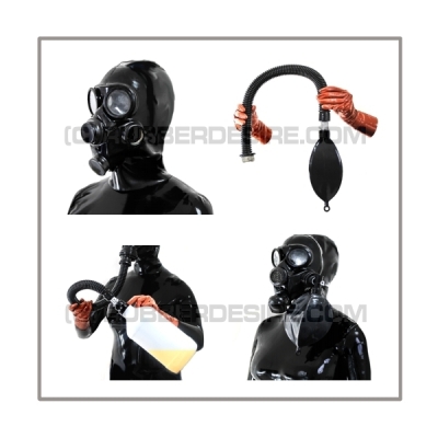 Deluxe GP7 gasmask-zipperhood-system BUBBLE-G with inhaler-set, tube- and rebreathing-bag-set
